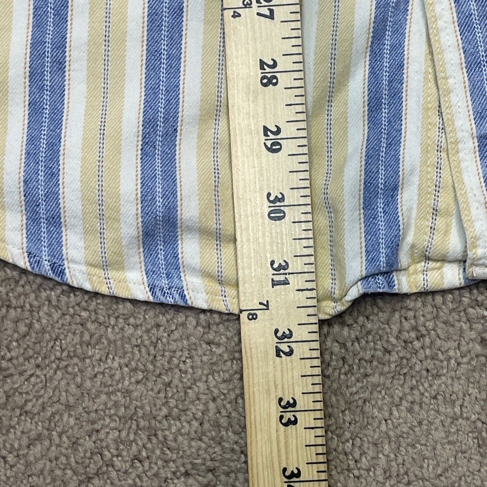 Vintage LL Bean Shirt Mens Large Tall Blue Yellow Button Up Shirt Cotton Outdoor - Picture 7 of 9